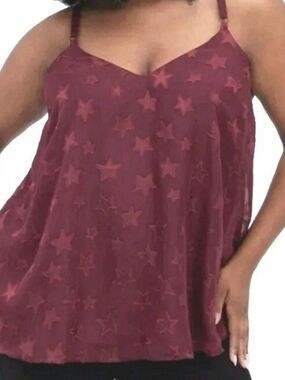 Torrid Star Swing Cami Tank - Burgundy Size 2x